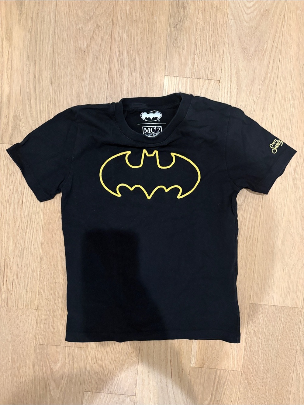 MC2 Batman Logo Kids Short Sleeve Tee - Black & Yellow